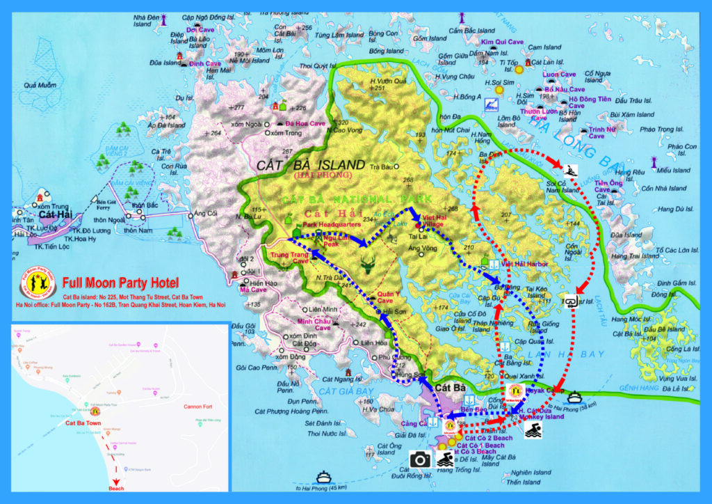 Cat Ba Tourist map - Full Moon Travel Asia